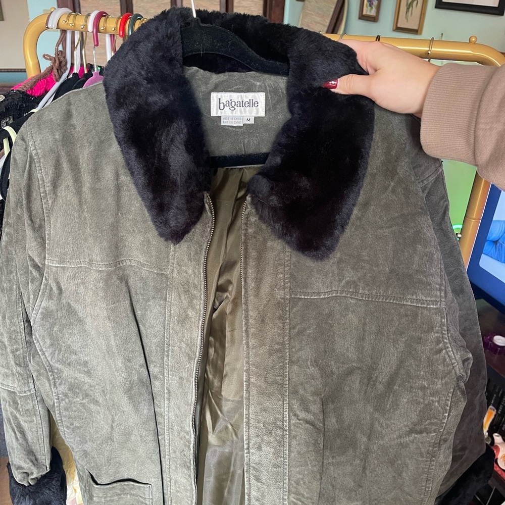 Vintage green suede Bagatelle coat